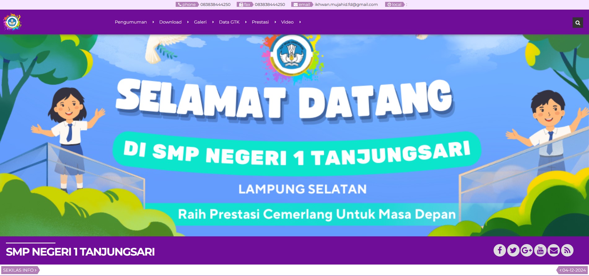 Opening Website SMPN 1 Tanjungsari